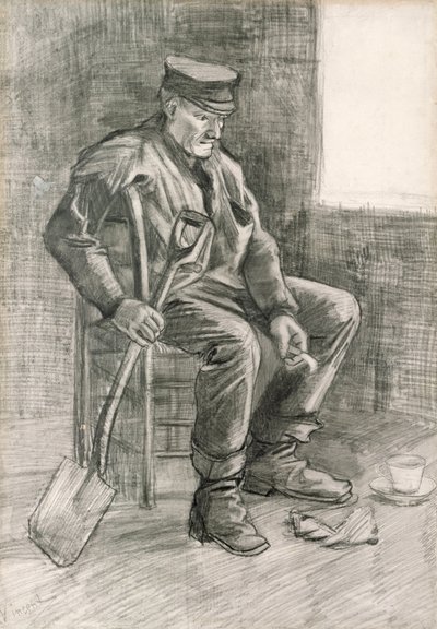 Man met een Spade Rustend, 1882 door Vincent van Gogh